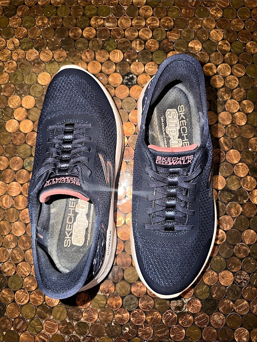 Skechers Slip Ins GO WALK Athletic Shoes Blue & Pink US 6